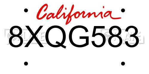 8XQG583 California License Plate