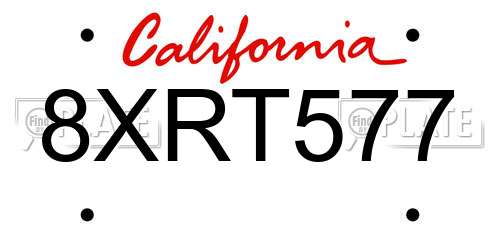 8XRT577 California License Plate