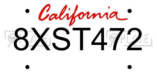 8XST472 California License Plate