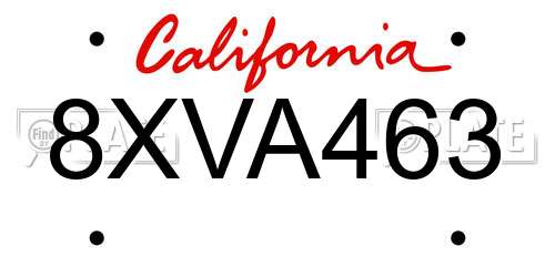 8XVA463 California License Plate