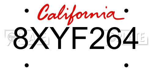 8XYF264 California License Plate