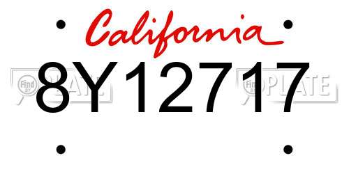 8Y12717 California License Plate