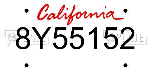 8Y55152 California License Plate