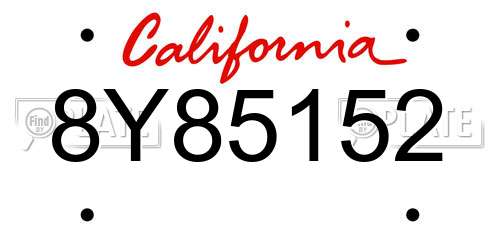 8Y85152 California License Plate