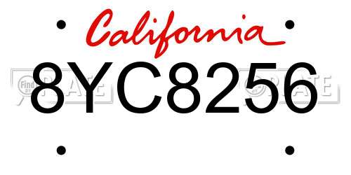 8YC8256 California License Plate