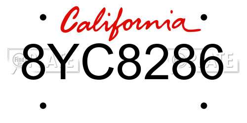 8YC8286 California License Plate