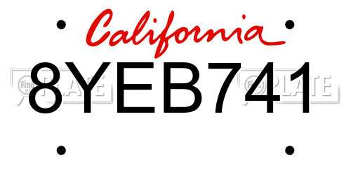 8YEB741 California License Plate