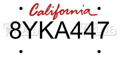 8YKA447 California License Plate