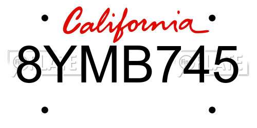 8YMB745 California License Plate