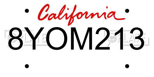 8YOM213 California License Plate