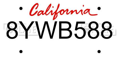 8YWB588 California License Plate