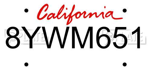 8YWM651 California License Plate