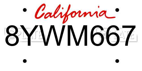 8YWM667 California License Plate