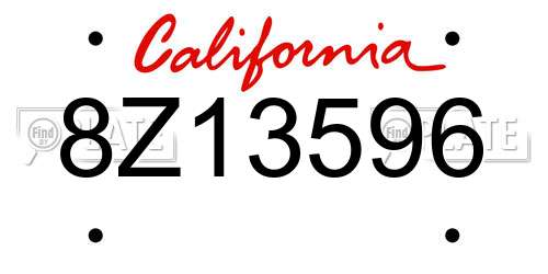 8Z13596 California License Plate