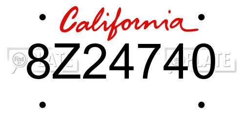 8Z24740 California License Plate