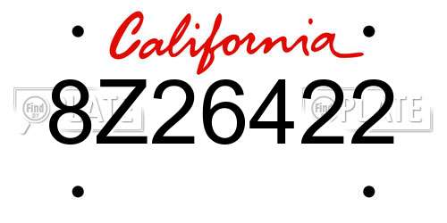 8Z26422 California License Plate