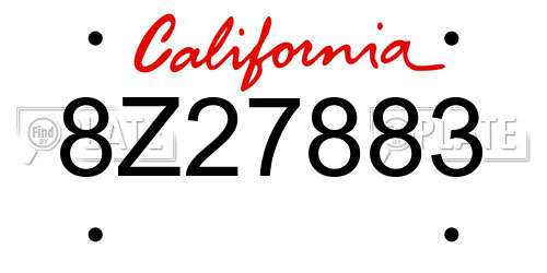 8Z27883 California License Plate