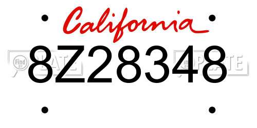 8Z28348 California License Plate
