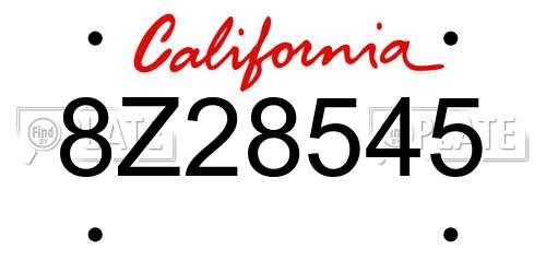 8Z28545 California License Plate