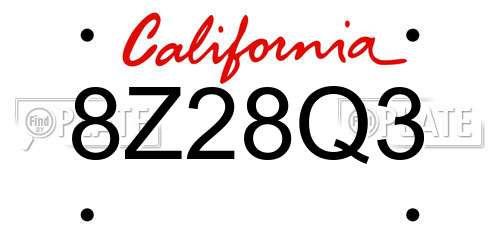 8Z28Q3 California License Plate