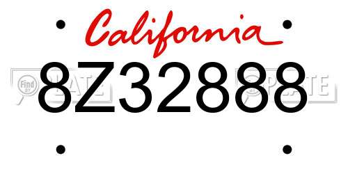 8Z32888 California License Plate