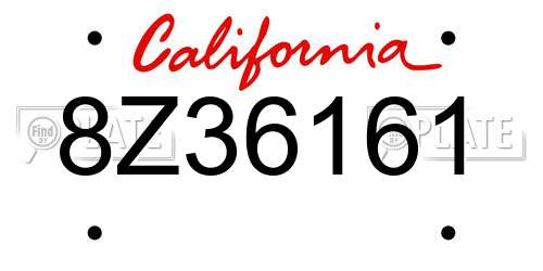 8Z36161 California License Plate
