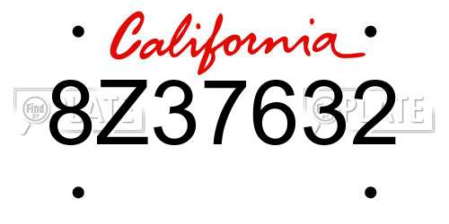 8Z37632 California License Plate