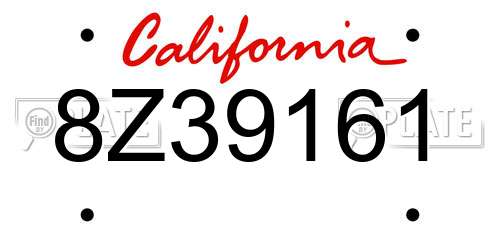 8Z39161 California License Plate