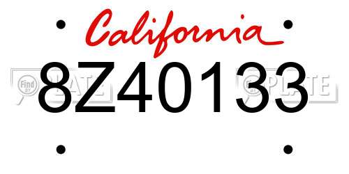8Z40133 California License Plate