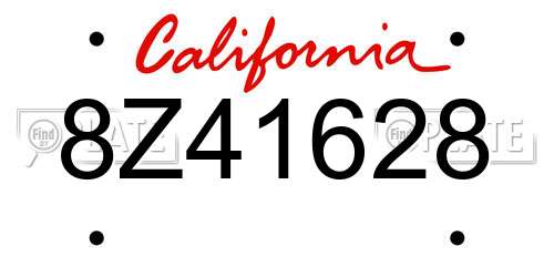8Z41628 California License Plate