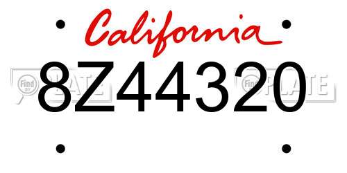 8Z44320 California License Plate