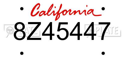 8Z45447 California License Plate