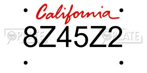 8Z45Z2 California License Plate