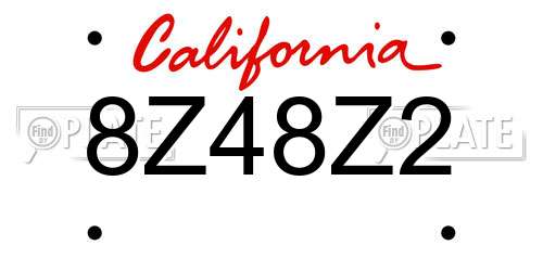 8Z48Z2 California License Plate