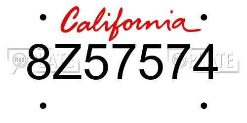 8Z57574 California License Plate