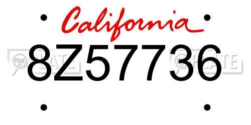 8Z57736 California License Plate