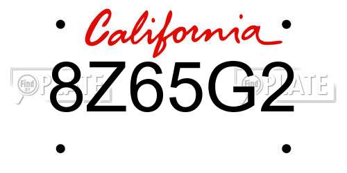 8Z65G2 California License Plate