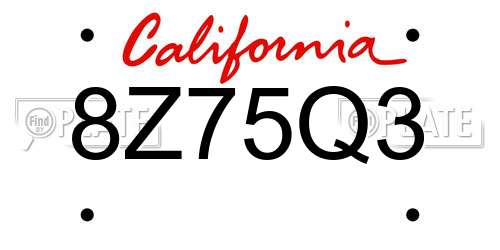 8Z75Q3 California License Plate