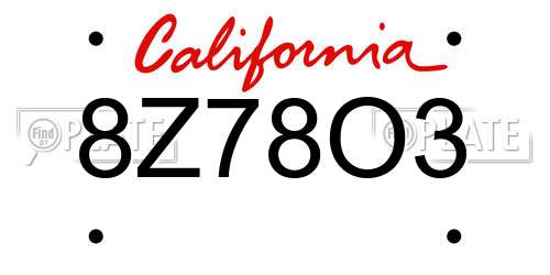 8Z78O3 California License Plate