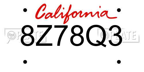 8Z78Q3 California License Plate