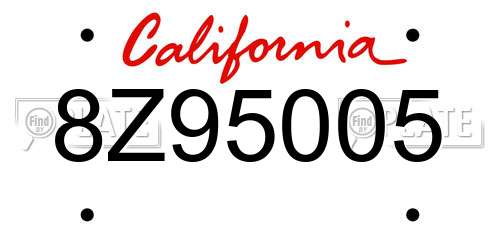 8Z95005 California License Plate