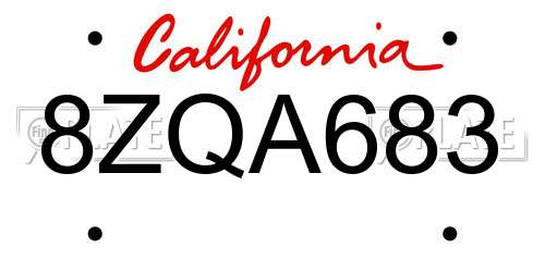 8ZQA683 California License Plate