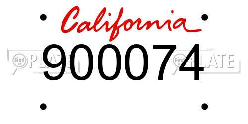 900074 California License Plate