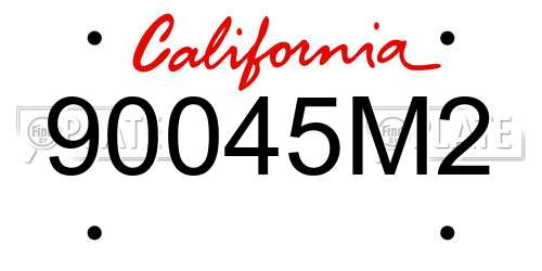 90045M2 California License Plate