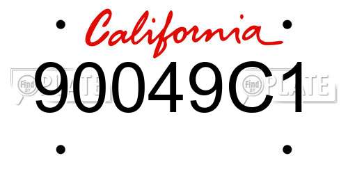 90049C1 California License Plate