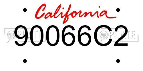 90066C2 California License Plate