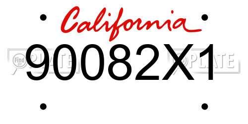 90082X1 California License Plate