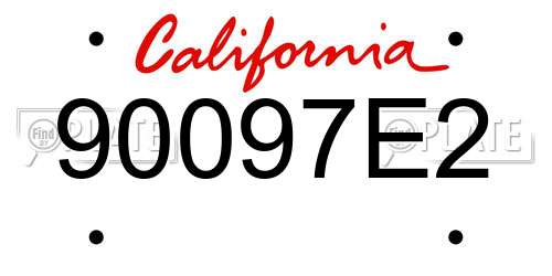 90097E2 California License Plate