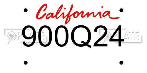 900Q24 California License Plate