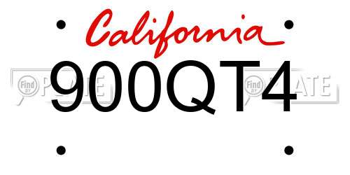 900QT4 California License Plate